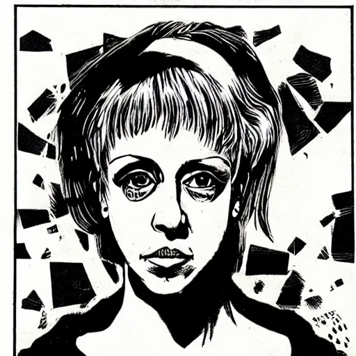 Image similar to kathy acker, portrait, by guido crepax