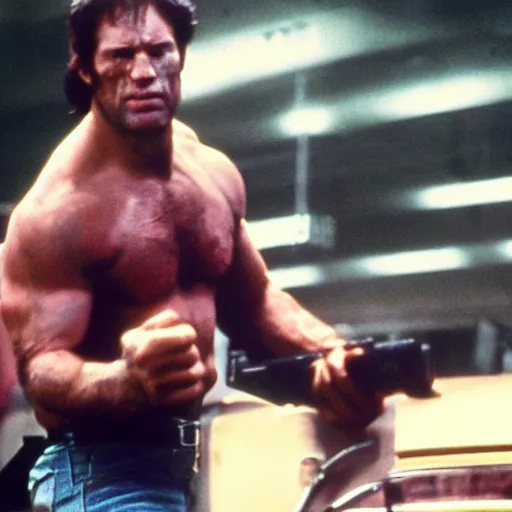 Prompt: jason statham as hulk in 1 9 7 7 movie