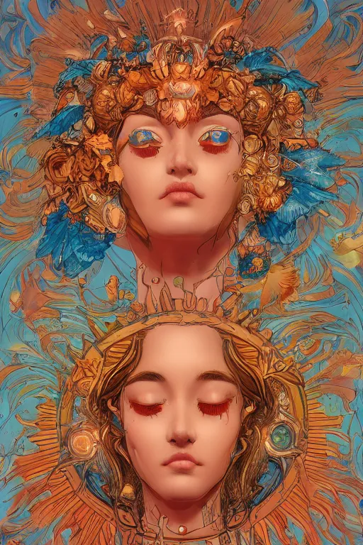 Image similar to beautiful goddess of the sun in the style of James Jean, trending on artstation, artstationHD, artstationHQ, unreal engine, 4k, 8k
