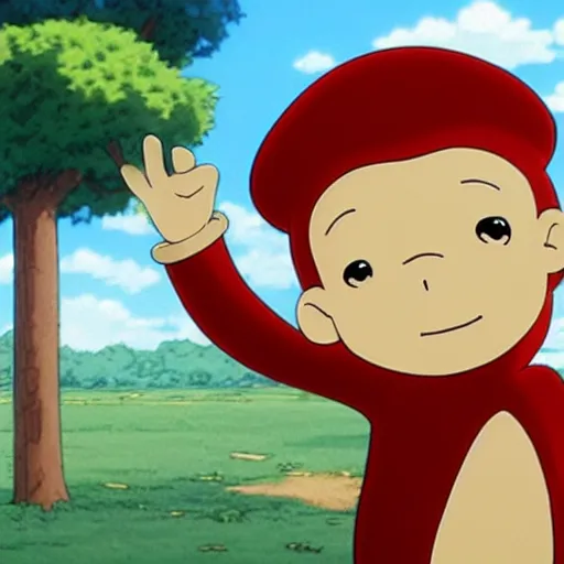 Image similar to anime curious george