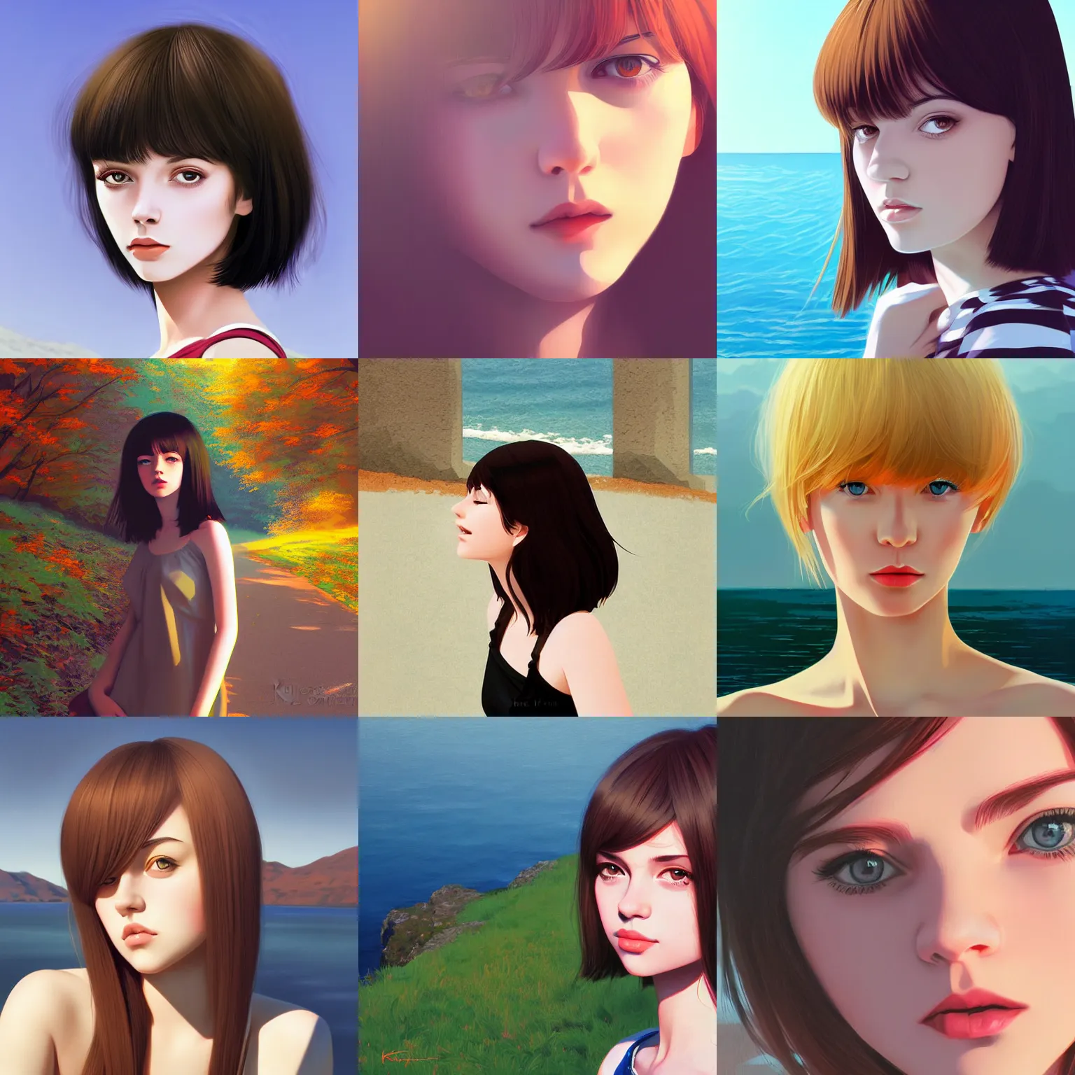 Prompt: face female portrait, 18 years old irishwoman in a scenic environment by Ilya Kuvshinov