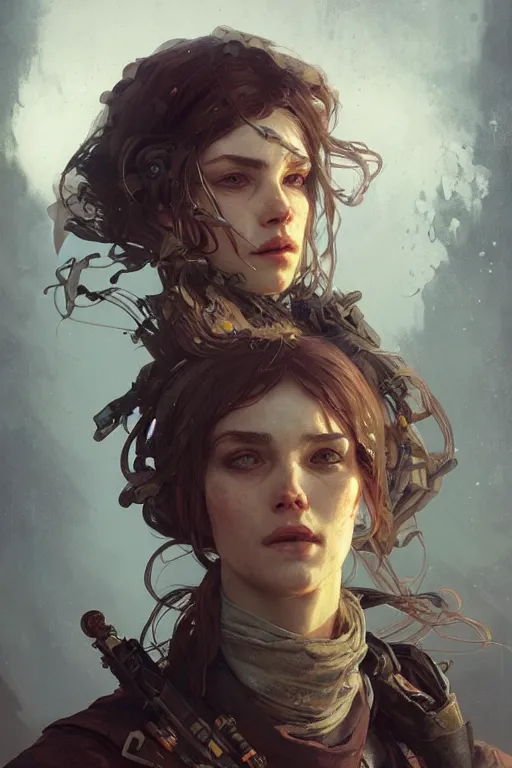 Image similar to A full portrait of a beautiful post apocalyptic russian explorer, intricate, elegant, highly detailed, digital painting, artstation, concept art, smooth, sharp focus, illustration, art by Krenz Cushart and Artem Demura and alphonse mucha