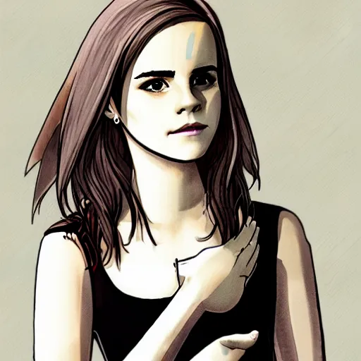 Prompt: emma watson light novel illustration