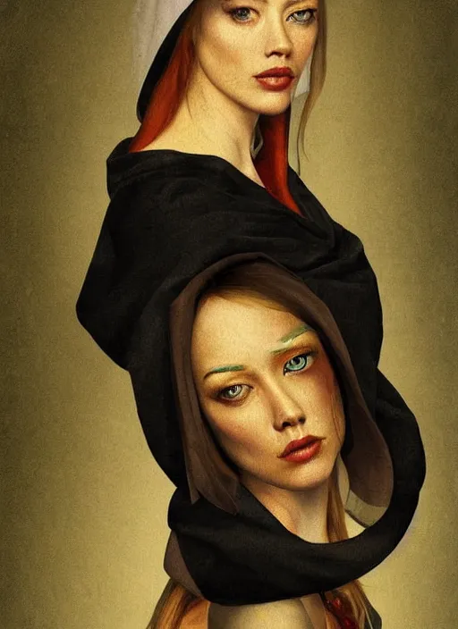 Image similar to amber heard painted by hieronymus bosch, detailed digital art, trending on Artstation