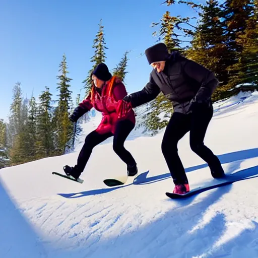 Prompt: Pogg and Yuurei sledding in Canada, 4k, sharp focus, greg rutkowski