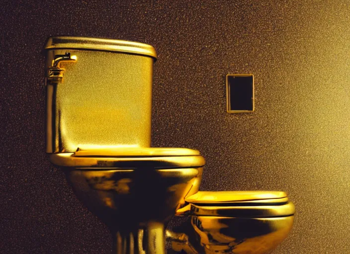 Prompt: photo of a golden toilet with dollars inside, ultra detailed, studio photography, colorful, dramatic lighting