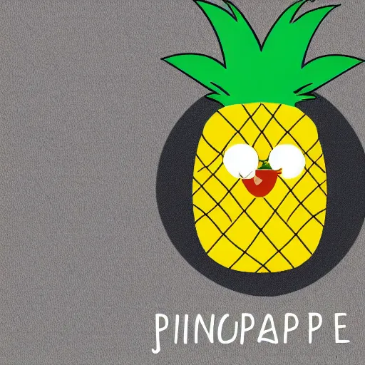 Prompt: pineapple with juice coming out, 2D