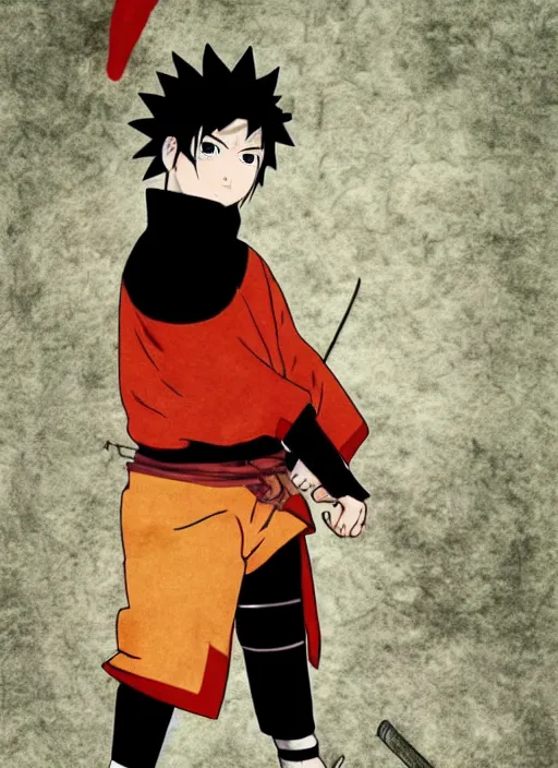 Image similar to old photo of Naruto as a samurai