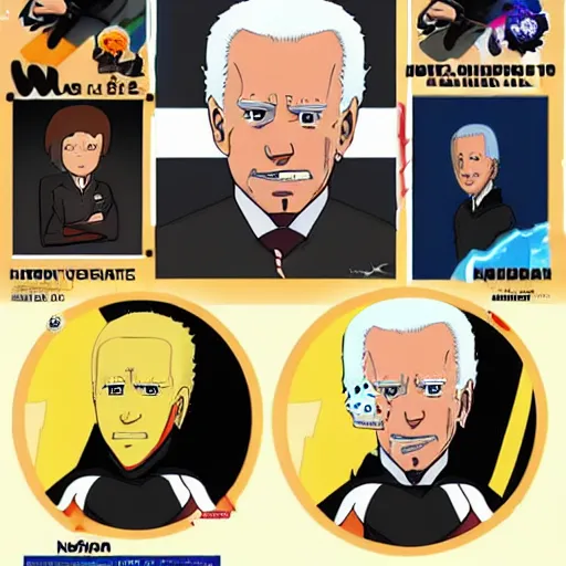 Image similar to joe biden in the show naruto, trending on artstation