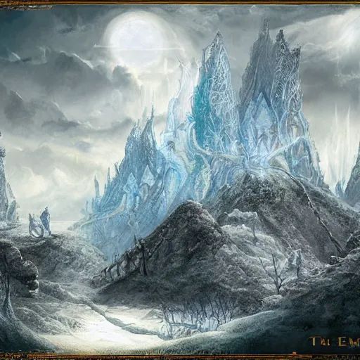 Image similar to The White Lands of Empathica, fantasy art