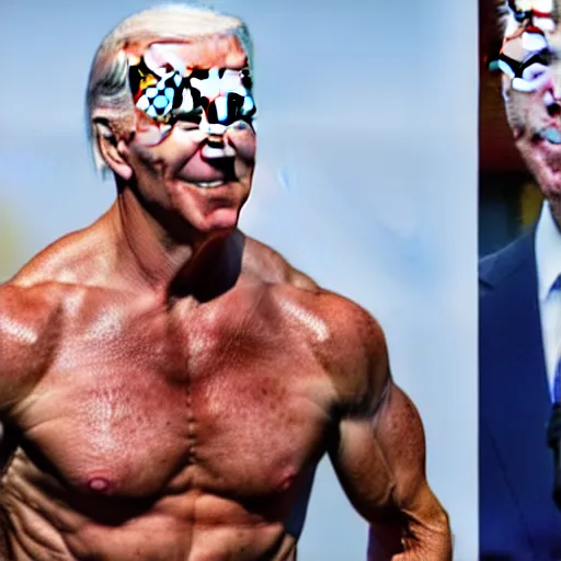 Image similar to muscular joe biden ( (, highly detailed, high quality, hd, 4 k, 8 k, canon 3 0 0 mm, professional photographer, 4 0 mp, lifelike, top - rated, award winning, realistic, sharp, no blur, edited, corrected, trending ) )