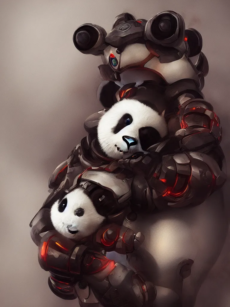 Image similar to “A portrait of a panda robot dressed as a samurai, anime, trending on artstation, octane render, cgsociety, 4K, 8K”