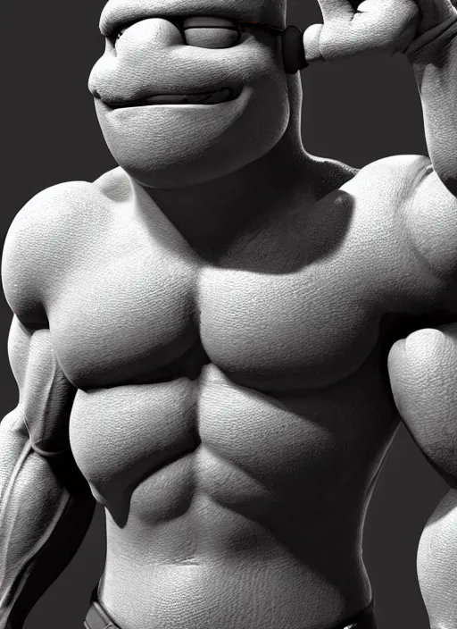 Prompt: detailed 3d render of the Muscular Minion, close up, liflike textures, realistic, extreme detail, high resolution, fine character detail