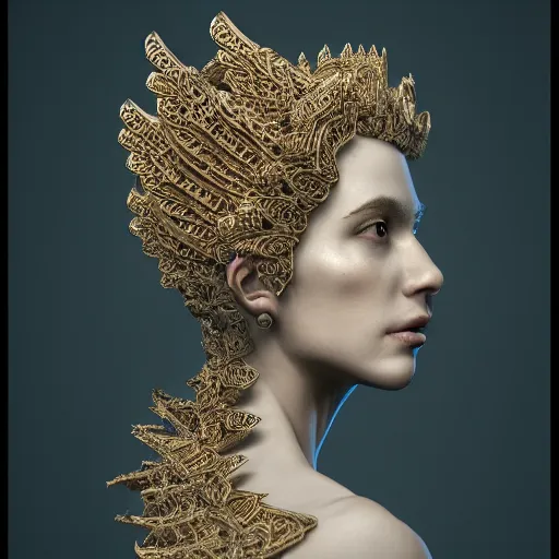 Image similar to the angel queen, 4 k, intricate detailed, jaw dropping, gorgeous, surreal, octane render