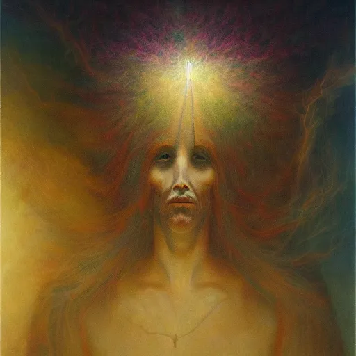 Image similar to etheric transfiguration, beautiful oil painting by Agostino Arrivabene,