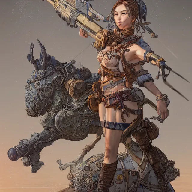 Image similar to the portrait of lawful neutral semi - colorful female infantry gunner as absurdly beautiful, gorgeous, elegant, young swimsuit model, an ultrafine hyperdetailed illustration by kim jung gi, irakli nadar, intricate linework, bright colors, octopath traveler, final fantasy, unreal engine 5 highly rendered, global illumination, radiant light, detailed and intricate environment