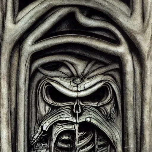 Image similar to hr giger a door that leads to anger