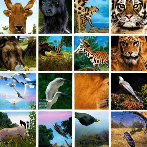 Image similar to Magazine collage creating a beautiful scene of the animal kingdom