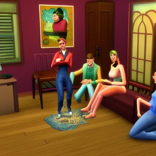 Image similar to the sims 2 0 0 1!!! pc game cursed!!! copy creepypasta!!! characters