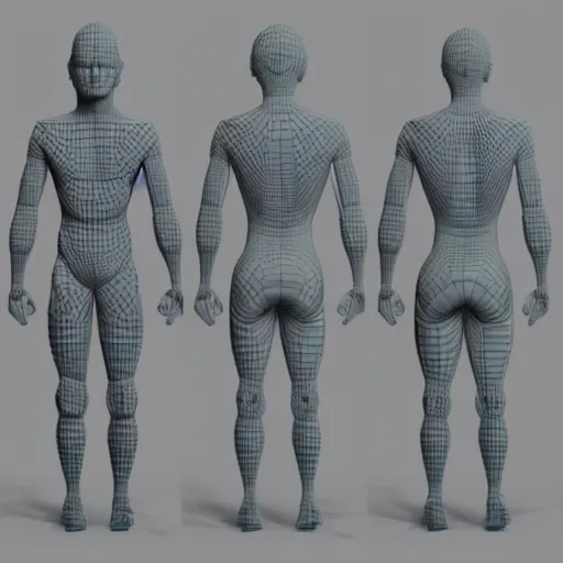 Prompt: 3D render of a man's body, regular build