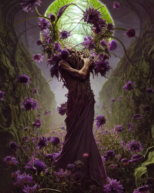 Prompt: the platonic ideal of flowers, rotting, insects and praying of cletus kasady ultimate carnage thanos dementor wild hunt doctor manhattan chtulu nazgul mandelbulb davinci, d & d, fantasy, ego death, intense, scary, decay, dmt, art by artgerm and greg rutkowski and alphonse mucha and giuseppe arcimboldo