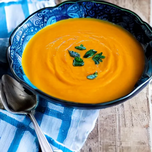 Image similar to Pumpkin soup. Award winning home style recipe. Cookbook photo