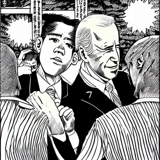Image similar to Joe Biden junji ito manga