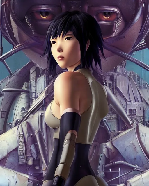 Image similar to weta disney pixar movie still portrait photo of motoko kusanagi the major ghost in the shell : : as cyborg woman by pixar : : by weta, wlop, ilya kuvshinov, rossdraws, artgerm, maxim cover, octane render, anime, octane render, 3 d, volumetric lighting, anti aliasing, raytracing : :