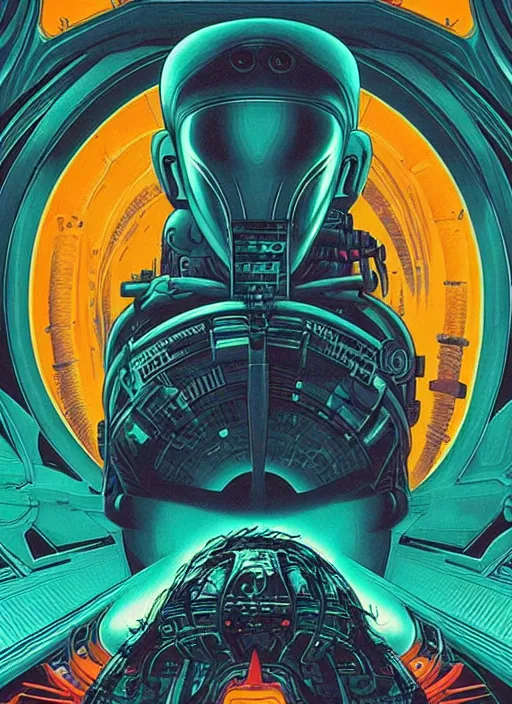 Image similar to Alien (1979) movie poster, Kilian Eng, Dan Mumford, detailed