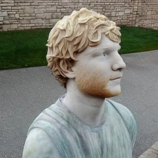 Prompt: dream Marble statue of Ed sheeran, ultra-realistic