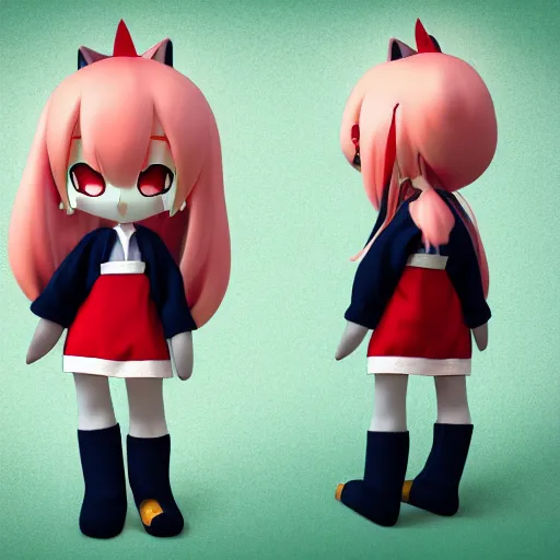 Prompt: cute fumo plush of a foxgirl rpg item shop owner, three point lighting, dramatic, anime, grumpy, vray