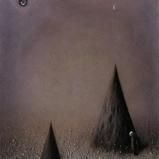 Image similar to witches by zdzislaw beksinski, color