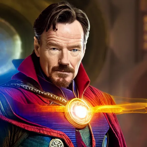 Image similar to a still of bryan cranston as doctor strange, hd 4 k photo