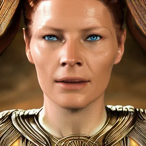 Image similar to Rebecca Ferguson as lady Jessica from Dune photo realistic 4k extremely beautiful