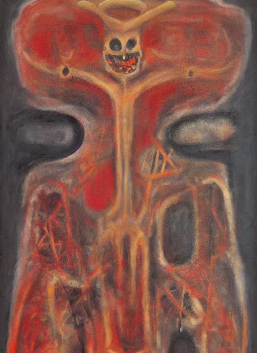 Image similar to biomechanical talisman of evil stygian rituals, god of darkness by maggi mcdonald, mark rothko, sabina klein