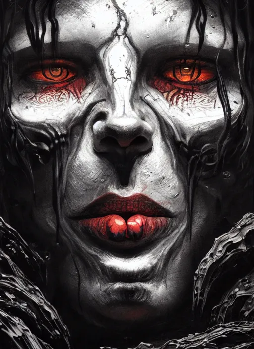 Image similar to close up portrait of a ghost in the mountains of hell, oil painting by tomasz jedruszek, cinematic lighting, pen and ink, intricate line, hd, 4 k, million of likes, trending on artstation