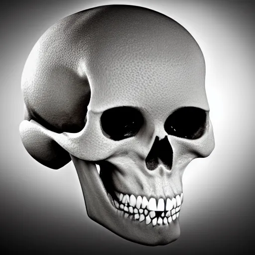 Image similar to A photo of {a skull of an Alien} , professional photograph, studio lighting, highly detailed