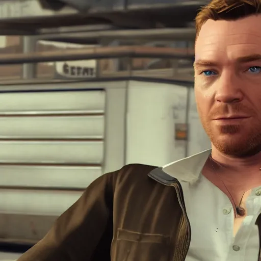 Prompt: Film still of Ewan McGregor, from Grand Theft Auto V (2013 video game)