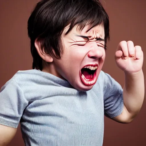 Image similar to a screaming child having a tantrum