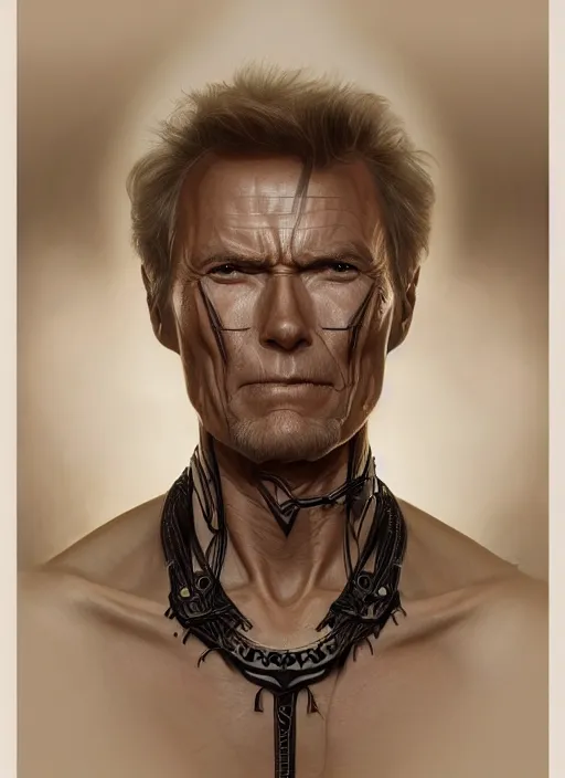 Prompt: symmetry!! clint eastwood, machine parts embedded into face, intricate, elegant, highly detailed, digital painting, artstation, concept art, smooth, sharp focus, illustration, art by artgerm and greg rutkowski and alphonse mucha, 8 k