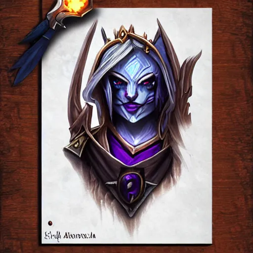 Image similar to Sylvanas, hearthstone art