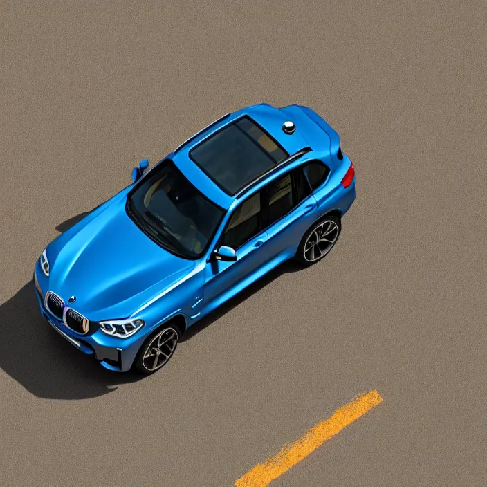 Prompt: a miniature of a blue BMW X3 on a white table at sunset, godrays, calm, relaxing, beautiful landscape, octane render, unreal engine 5, 4k, complementary colours, high quality, highly detailed, view from above