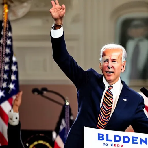 Image similar to Joe Biden commanding the Chaos Hordes to unleash otherwordly horrors