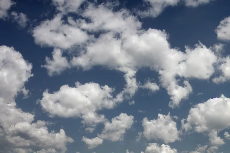 Prompt: clouds shaped like skulls, lush landscape