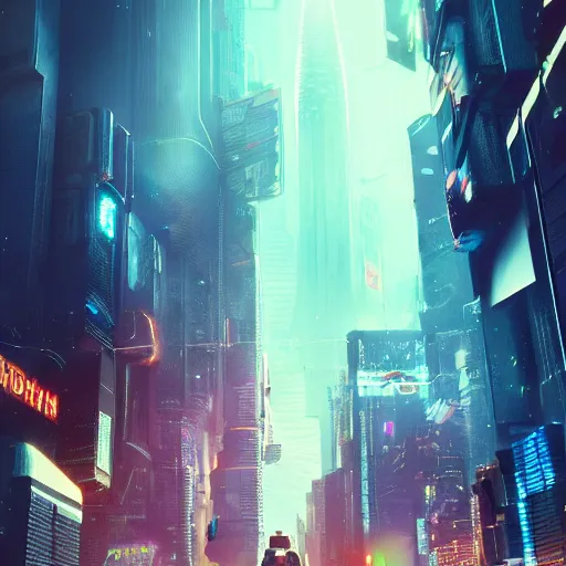 Image similar to professional photo of astronaut flying in cyberpunk city, blade runner, hyperrealistic masterpiece, trending on artstation, cgsociety, kodakchrome, golden ratio, cinematic, composition, beautiful lighting, hyper detailed, sharp focus, octane render, 4 k, unreal engine