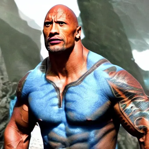 Image similar to Dwayne Johnson in Avatar 4K quality super realistic