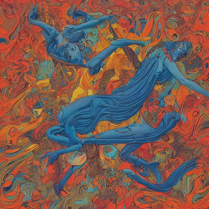 Image similar to lp cover of a 7 0's progressive rock album by james jean and moebius, 4 k