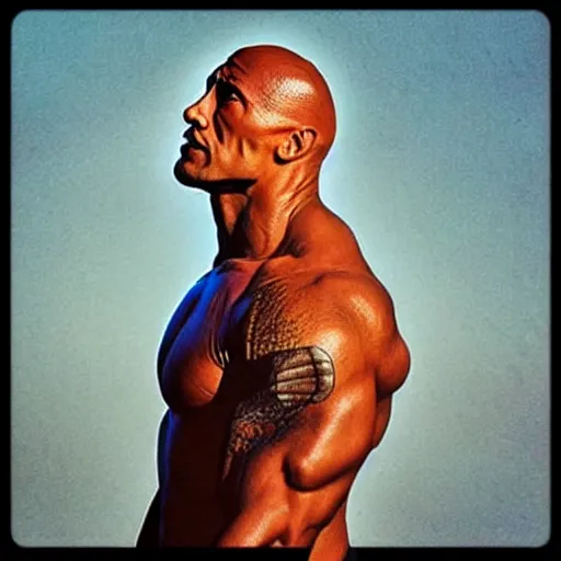 Image similar to “ dwayne johnson retro minimalist portrait by jean giraud, moebius starwatcher comic, 8 k ”