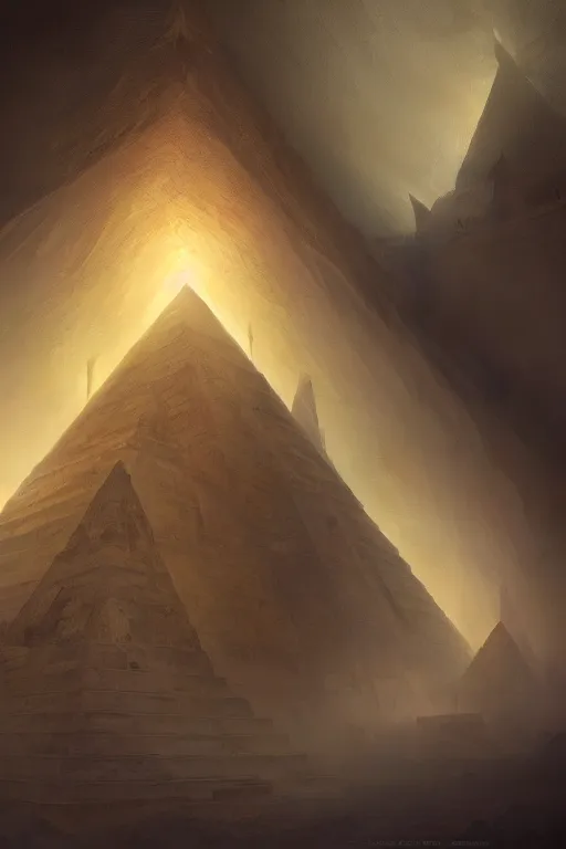 Image similar to inside of a pyramid of gizah, intricate, elegant, volumetric lighting, digital painting, highly detailed, artstation, sharp focus, illustration, concept art, ruan jia, steve mccurry