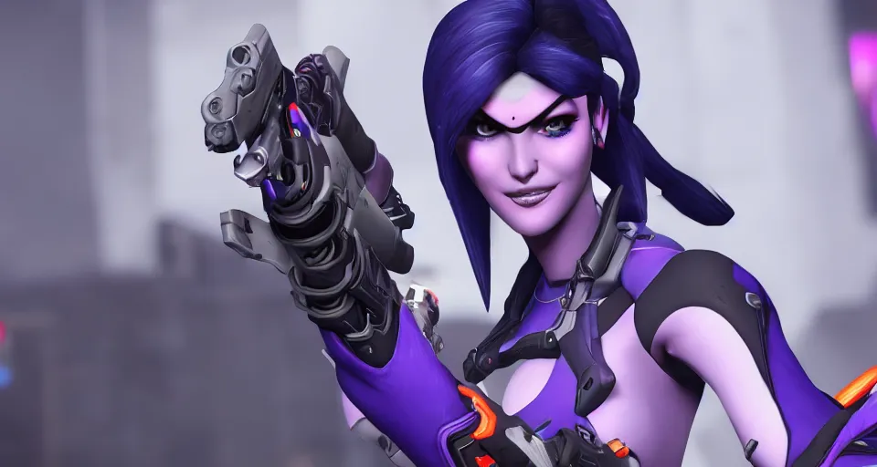 Image similar to widowmaker, overwatch, 4 k, screenshot, high detailed